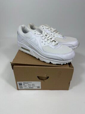 Womens Nike Air Max 90 Athletic Shoe Size 9 - White / White / White